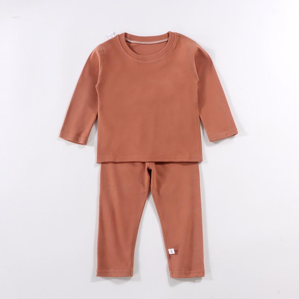 Детский бесшовный термофлисовый комплект нижнего белья - Теплая осенняя одежда для мальчиков и девочек