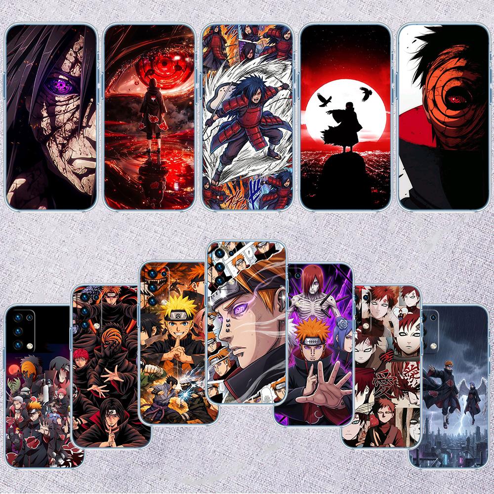 Naruto Akatsuki Transparent Phone Case for Motorola Moto G7 G8 G9 G84 G85 G73 G24 G15 Z2 Play Power Plus