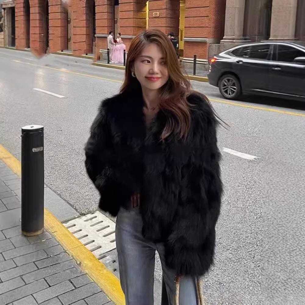 Autumn and Winter Fur Women's Short New Imitation Fox Hair Internet Celebrity Young Winter Fur Short Coat