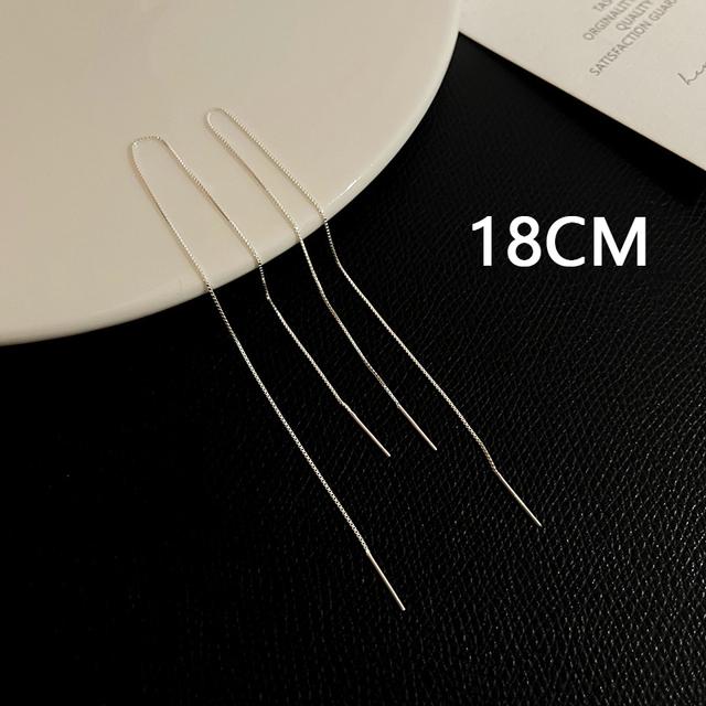 Trend S925 Silver Needle Long Earrings Wire Tassel Chain   Drop Earring Women's Ear Line Straight Hanging Earings Jewelry Gifts