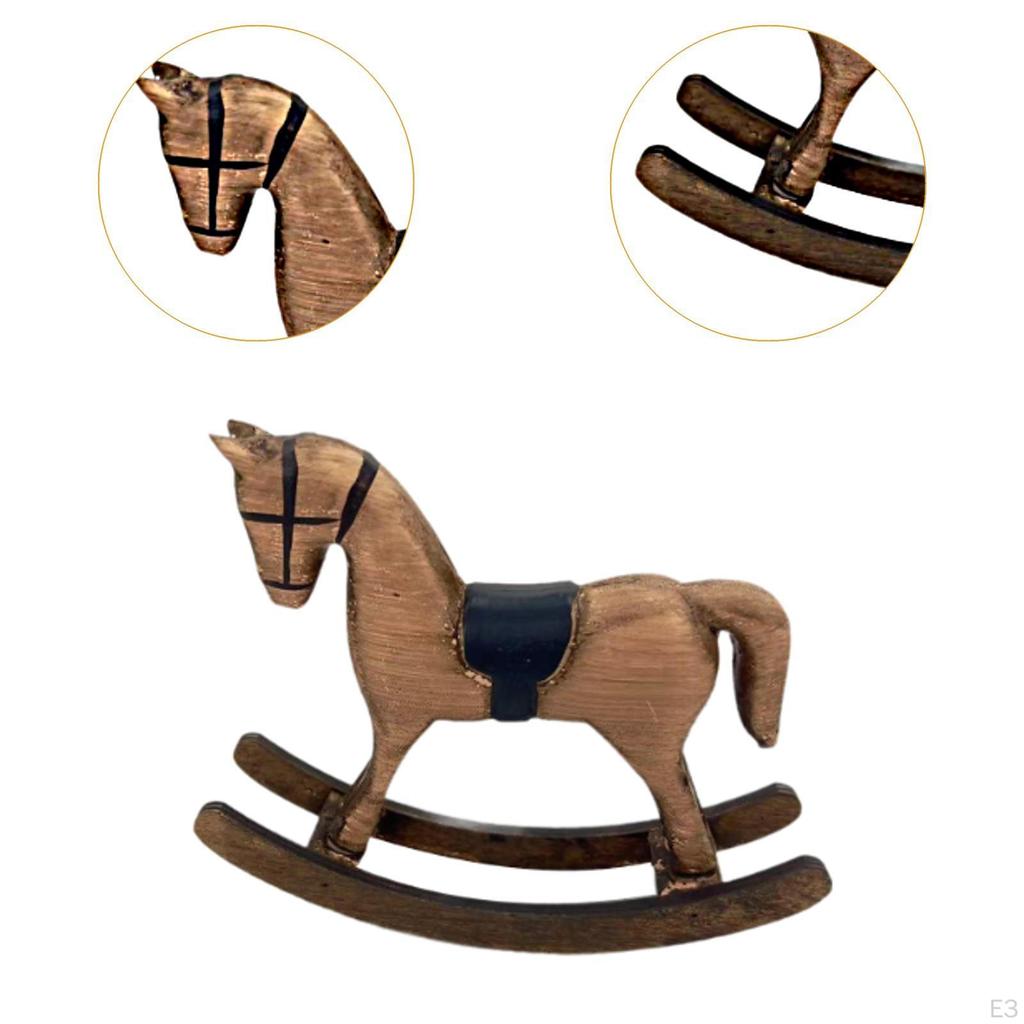 Статуэтка лошадки-качалки, скульптура животного, настольное украшение, декоративная статуэтка для гостиной