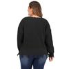 Women's Autumn and Winter Large Size Long Sleeve V-Neck Splicing Thickened Sweater