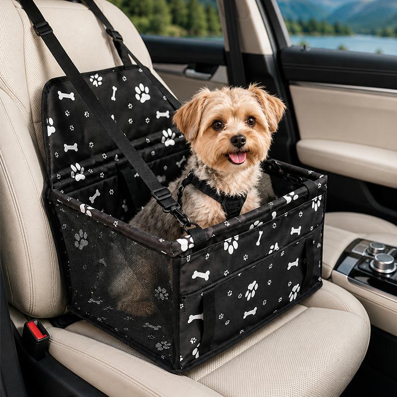 Pet Car Seat Dog Booster Seat Pet Travel Carrier Dog Car Basket Waterproof Pet Car Seat Adjustable Safety Strap Breathable