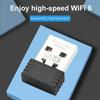 USB-донгл WIFI6 Адаптер Wi-Fi Без драйвера 2,4 ГГц Мини-донгл Wi-Fi 286,8 Мбит/с 802.11b/g/n/ax для ПК/Ноутбука/Настольного компьютера
