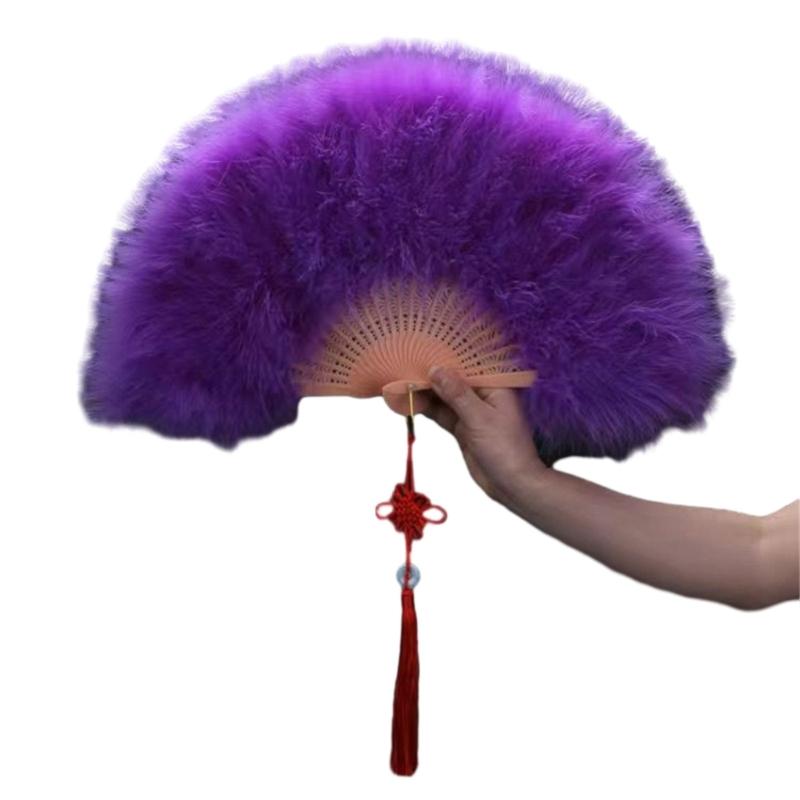 Vintage Feather Fan Women Feather Fan Lightweight Handheld Fans Convenient for Travel and Parties
