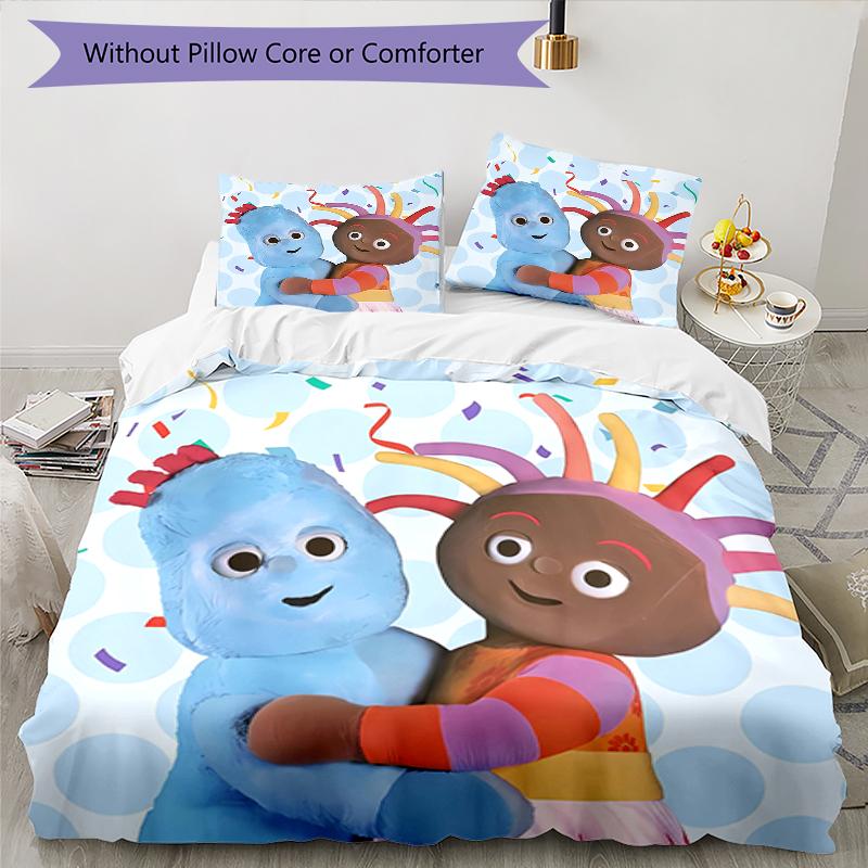 3pcs In the Night Garden2 Design Cover Set - HD Printed Bedding with 1 Cover and 2 Pillowcases - Perfect for Home and Dorm Decor