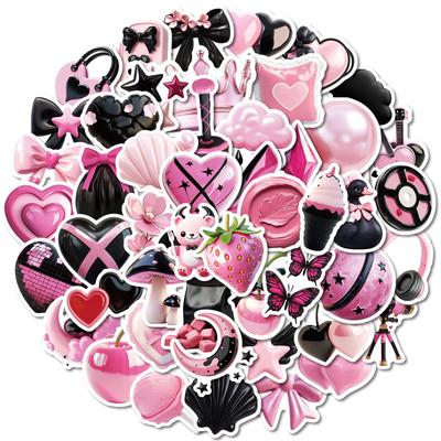 Новые 50 креативных трехмерных стикеров в стиле Black Pink, крутые граффити-стикеры, детские наградные декоративные стикеры