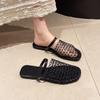 Fashion Mesh Women Slippers Summer Luxury Designer Rome Walking Leisure Round Toe Slingback Outdoor Dress Beach Shoes Fashion Slides