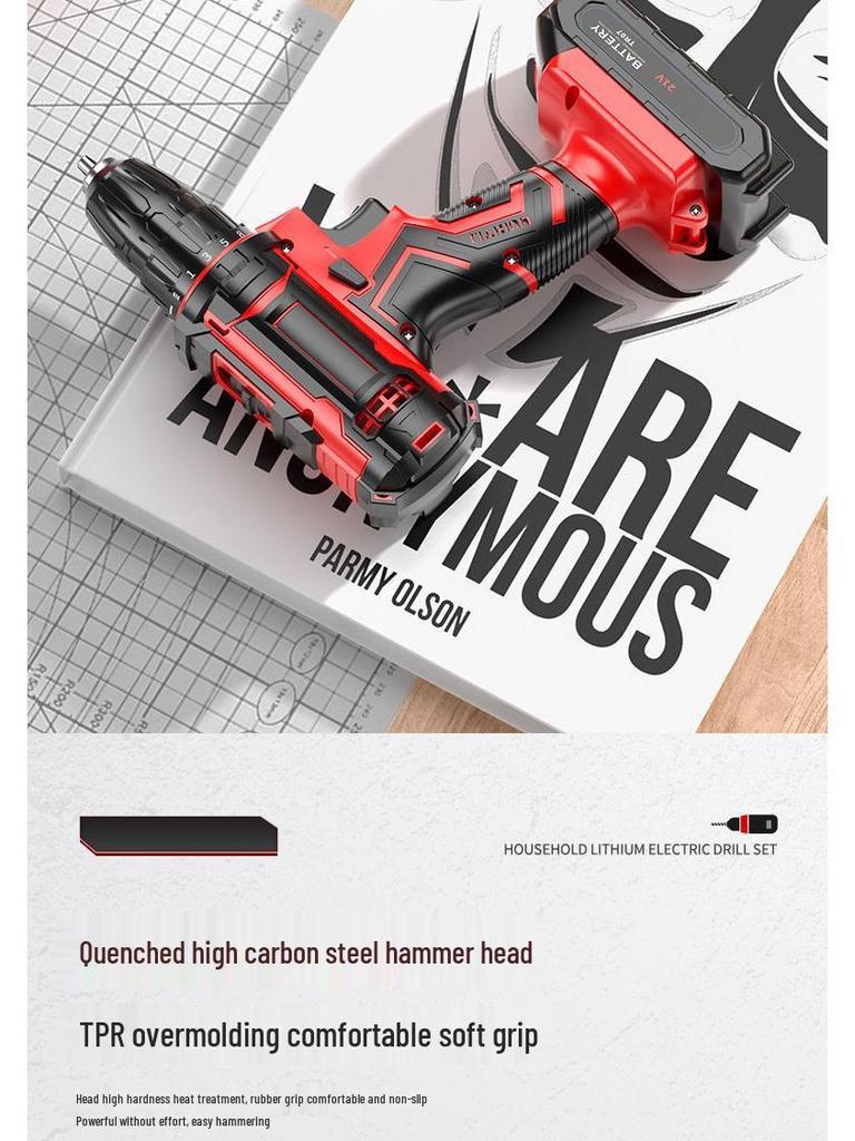 Cordless Multifunctional Drill Set: Electrician & Carpenter Repair Kit with Lithium Battery