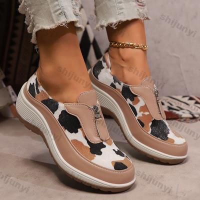 Женские повседневные мягкие туфли-одиночки, легкие нескользящие туфли на плоской танкетке, женские удобные осенние туфли для ходьбы, размер плюс 43