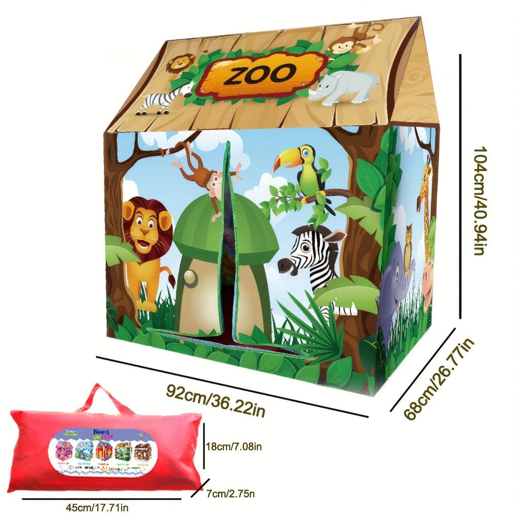 Детская игровая палатка для дома, Большая детская палатка для улицы, Легко переносить и устанавливать, Большая комната для ползания, День рождения, Рождество