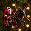 Dark Christmas Ornament 2D Acrylic Headless Santa/Devil Christmas Tree Ornament for Indoor Outdoor Home Party Decor
