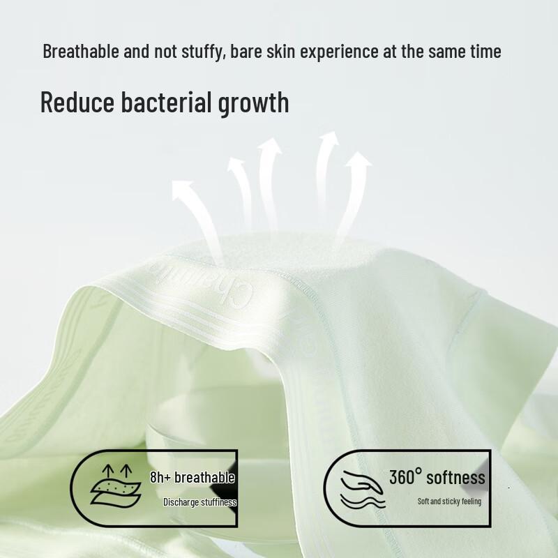 Yiershuang Women's 7A Antibacterial Cotton Mid-High Waist Briefs (3-Pack)