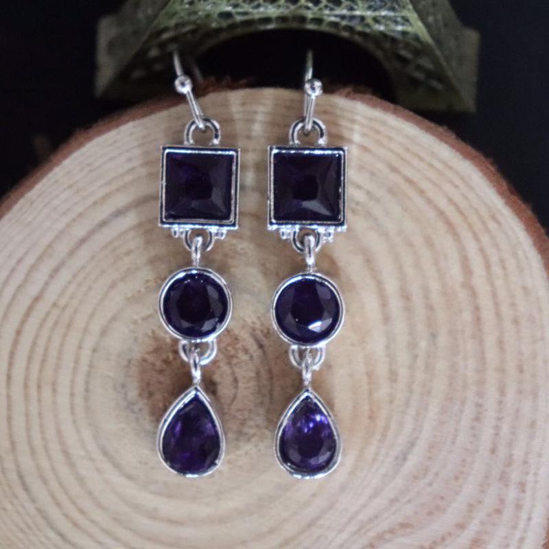 Роскошные милые свадебные женские серьги с подвесками, красивые ювелирные изделия с аметистом, изысканные украшения