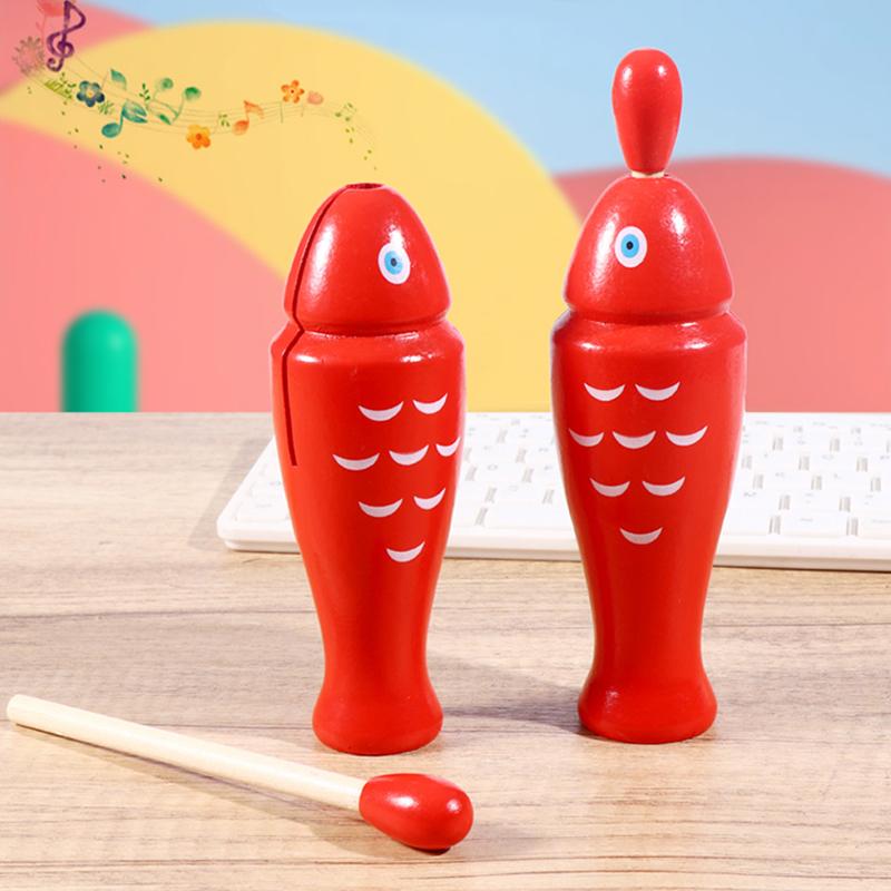 Wooden Fish Children Music Toys Wooden Orff Percussion Instrument Music Equipment Single Sound Tube Two Tone WoodBlocker TMZ