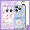 Soft Case Back Cover Phone Case For Realme C63 4G/C61 4G Wrist Strap Lanyard Protective Wristband Oil Painting Anti-dust