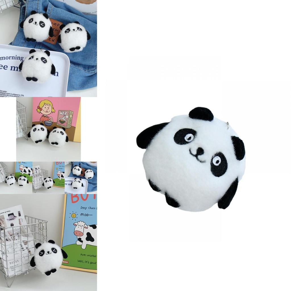 Adorable Panda Plush Toy Keychain Cute Black And White Stuffed Animal Bag Charm