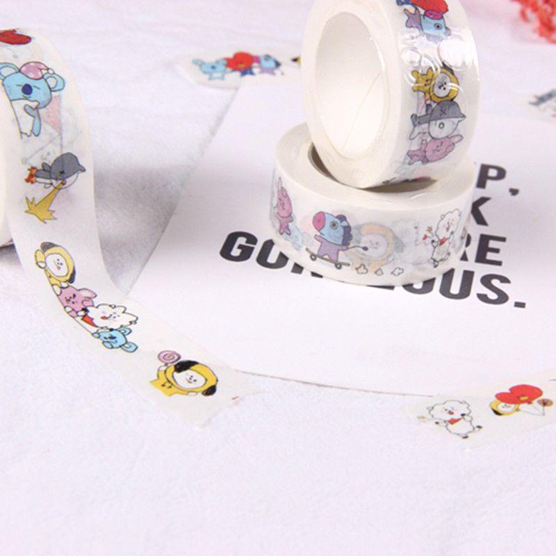 Васи-лента Kpop Bts Бумажная маскировочная Милые Наклейки для скрапбукинга своими руками Rj Tata Cooky