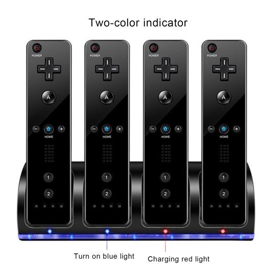 Док-станция для зарядки игровых контроллеров Nintendo Wii U/Wii с 4 портами