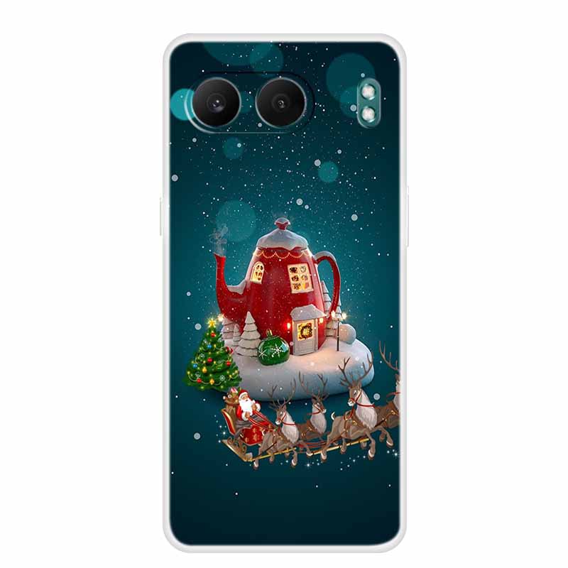 Чехол для OnePlus Nord 4 Рождественский ТПУ Мягкий Силикон Прозрачные Чехлы для Телефона Задняя Крышка для OnePlus Nord4 5G Рождество Прозрачный Олень Чехол