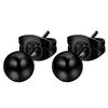 Unisex Stainless Steel Ball Stud Earrings In Black Gold Silver and Rose Gold - Cool Lightweight and Durable for Casual Wear or Gifts
