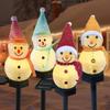 Solar Garden Lights, Snowman Ornament Lights, 4-Piece Set, Recessed Christmas Lighting, Waterproof, Automatic OnOff, Outdoor Garden Decoration,