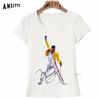 Freddie Mercury The Queen Band T -Shirt Women Hip Hop Retro Rock Hipster T -Shirt Vintage