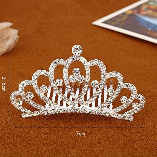 Kids Mini Crowns Hair Jewelry Coloful Shining Crystal Hair Combs Small Tiaras Girls Birthday Party Princess Hair Ornaments