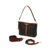 Daks Brown Leather Shoulder Bag With Logo Decoration Dcba6f867w3