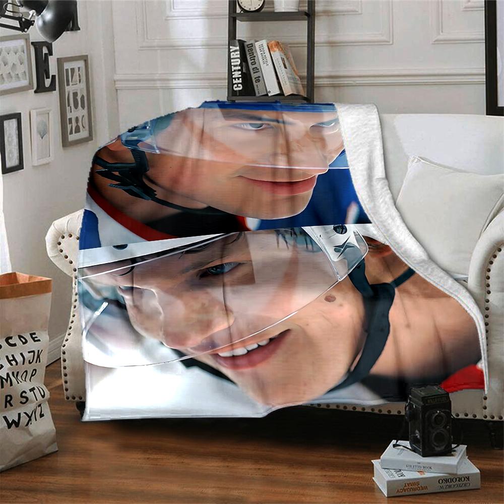 Hockey Player Closeup Blanket Soft Throw Blanket For Home Bedroom Bed Sofa Travel Office Solid Christmas Blanket