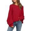 Women's Round Neck Solid Color Loose Knitted Long-sleeved Top