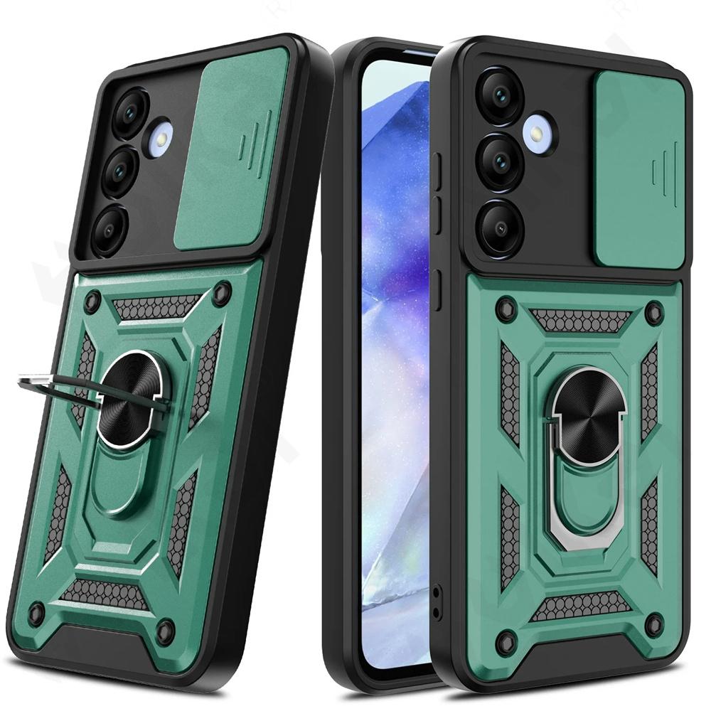 Бронированный чехол для Samsung S24 S23 S22 Ultra S21 S20 FE Galaxy A55 A15 A54 A35 A14 5G, крышка объектива камеры, кольцо для телефона, подставка, вращающаяся крышка