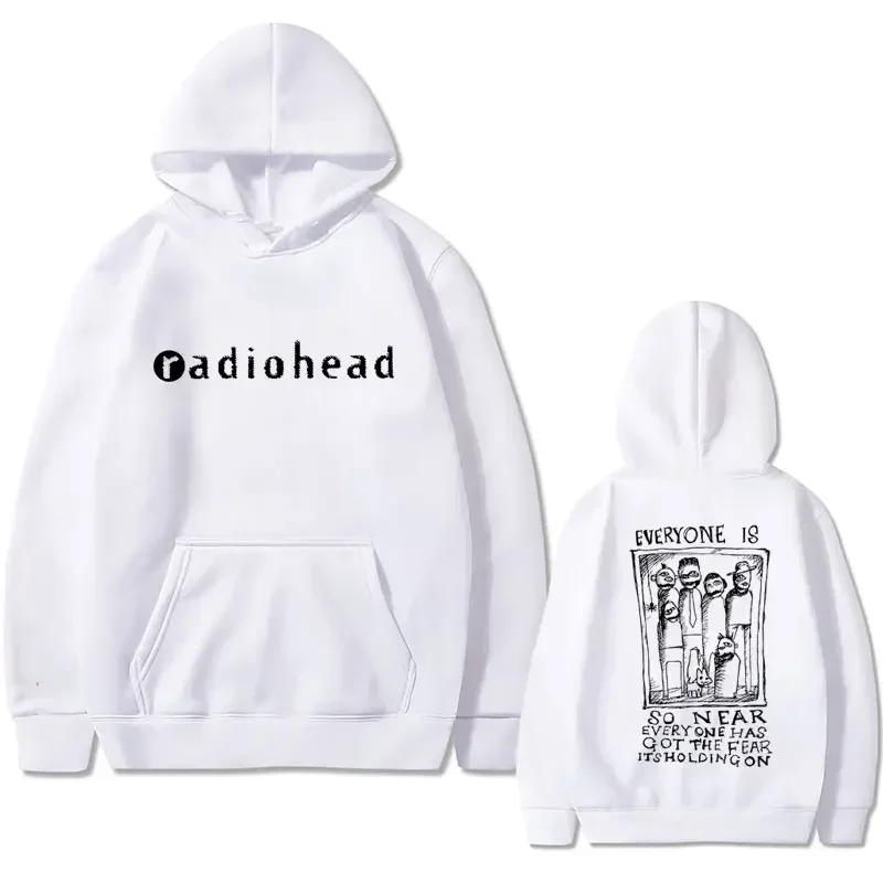 British Rock Band Radiohead's Printed Hoodie Men's Fashion Casual Retro Hoodie Gothic Streetwear
