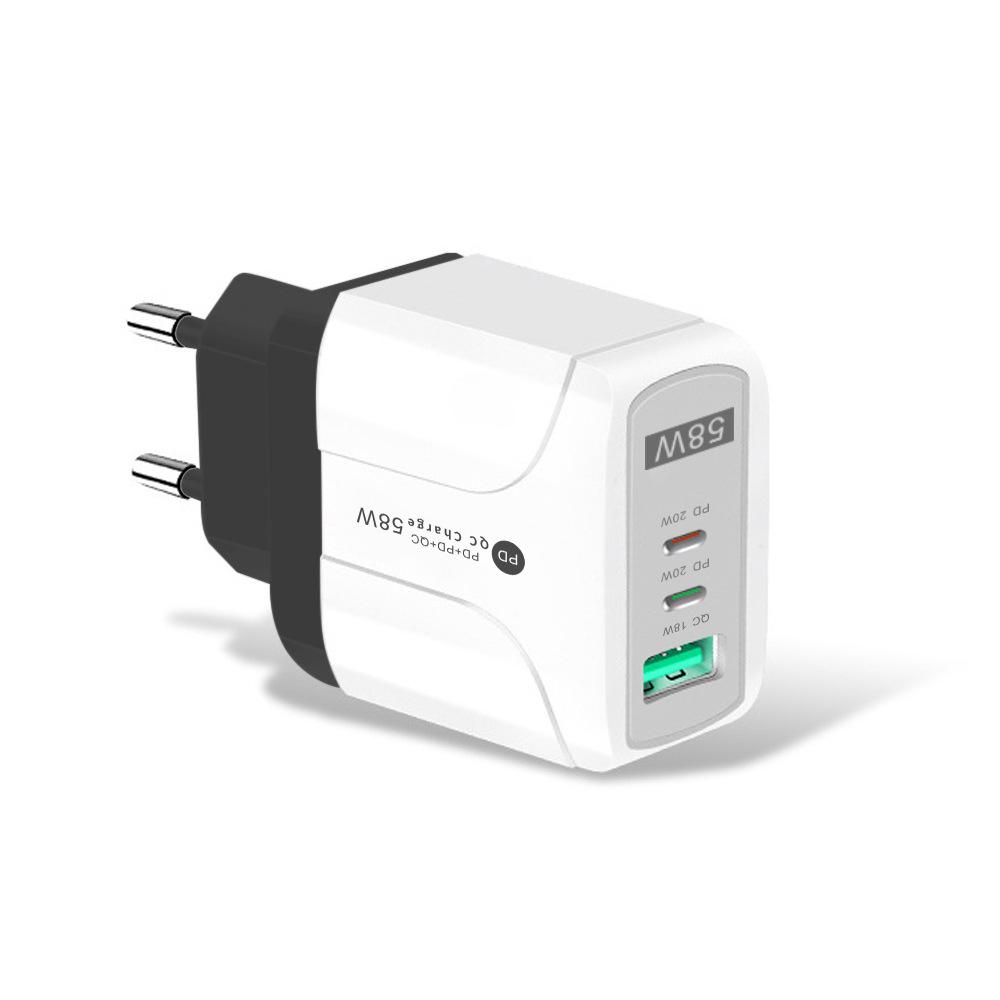 Зарядное устройство PD33W QC3.0 GaN: 9В/12В, 65Вт, Многопортовый, Европейский Стандарт, Адаптер Быстрой Зарядки