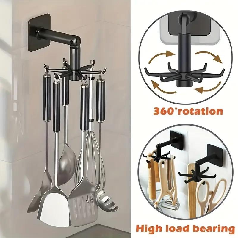 Kitchen Hook Multi-Purpose Hooks 360 Degrees Rotated Rotatable Rack For Organizer and Storage Spoon Hanger Accessories