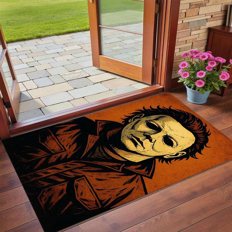 Crystal Velvet Rug Soft Non Slip Indoor Floor Mat Home DecorHalloween Michael Myers