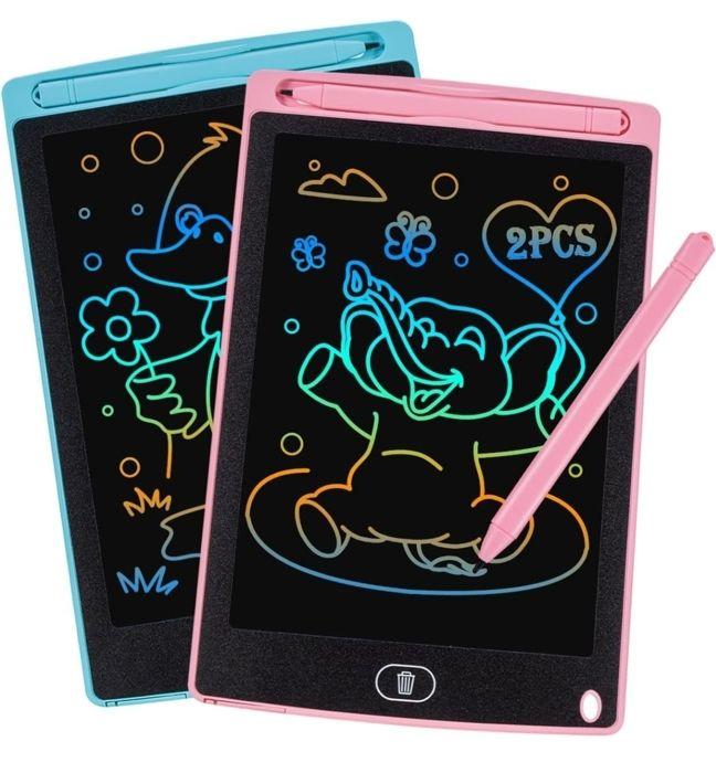2 Tablettes d'écriture LCD 8,5 Pouces - Colorées, Effaçables et Réutilisables - Jouet éducatif idéal pour enfants de 2 à 7 ans !