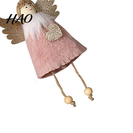 Cute Girl Style Tree Decor Christmas Ornament, Heart Angel Plush Hanging Pendant, Soft Decorative Ornaments for Windows Stuffed Pendant Holiday Party,