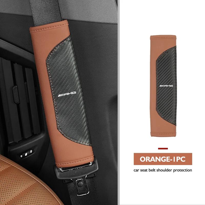 Universal Car Seat Belt Leather Shoulder Strap Protector Pad For Mercedes Benz AMG W204 W205 W203 W211 W201 W210 W108 W124 W126