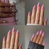 Aurora Fake Nials Long Almond Nail Tips Manicure False Nails  Women