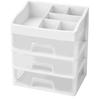 Desk Organizer with 3 Drawers 4 Tier Plastic Transparent Desktop Stationary Storage Box for Home Dor