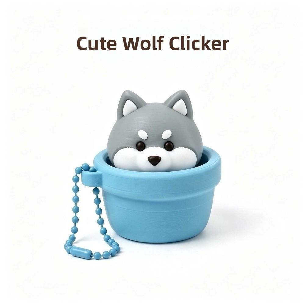 3D Printed Fidget Clicker Keychain Key Ring Lucky Cat Key Chain Keycap Clicker Pendant Gifts