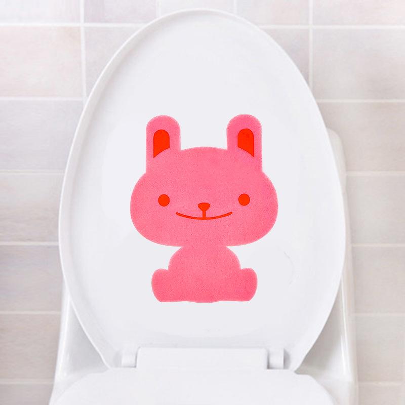 Фетровая мультяшная наклейка самоклеящаяся наклейка на унитаз для ванной комнаты гостиной аксессуары для дома наклейка медведь лягушка кролик дезодорирующая наклейка