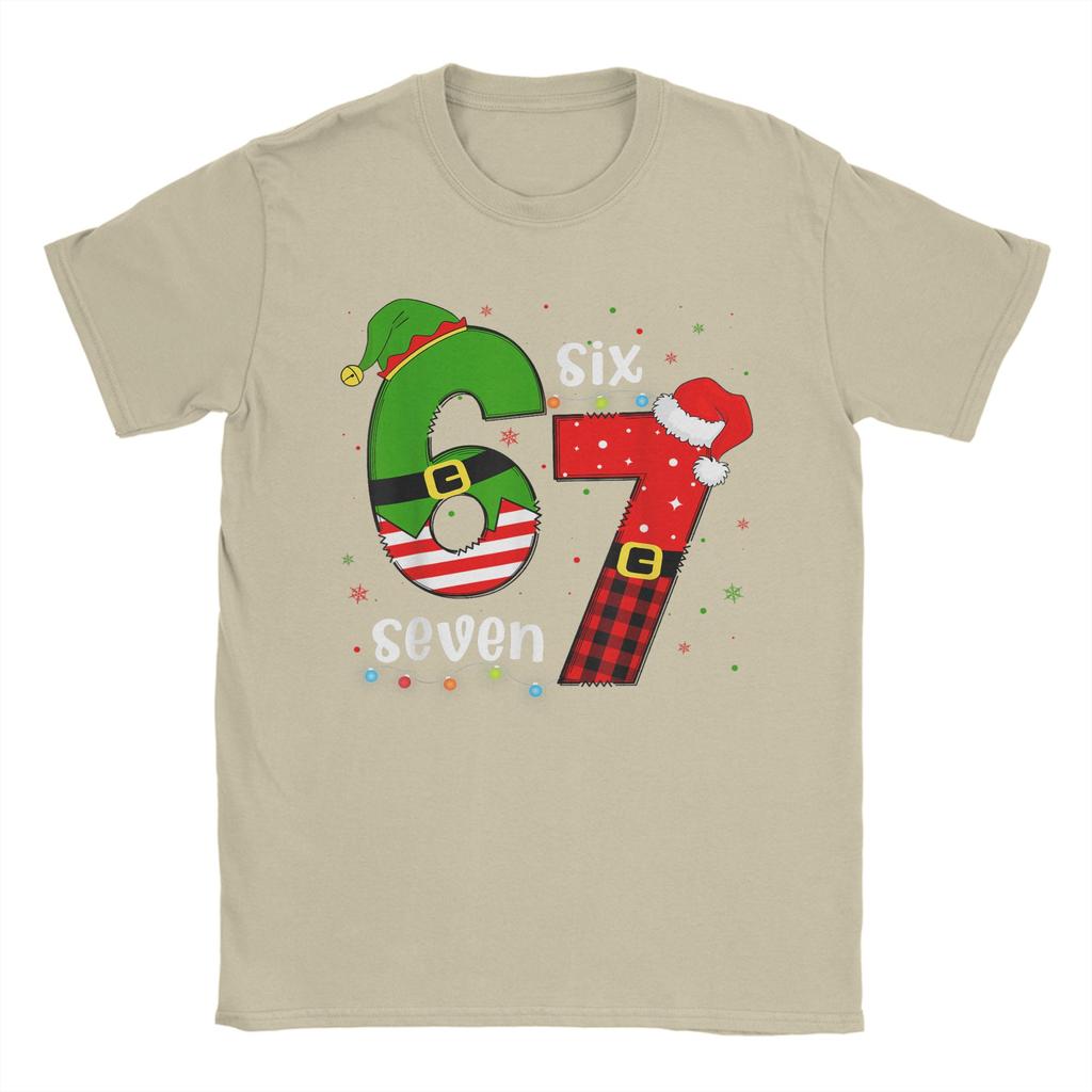Funny 67 Six Seven Christmas Xmas 6 7 T-Shirt Summer Novelty T-Shirts Cotton O Neck Oversize Tees Short Sleeves Street Tshirt