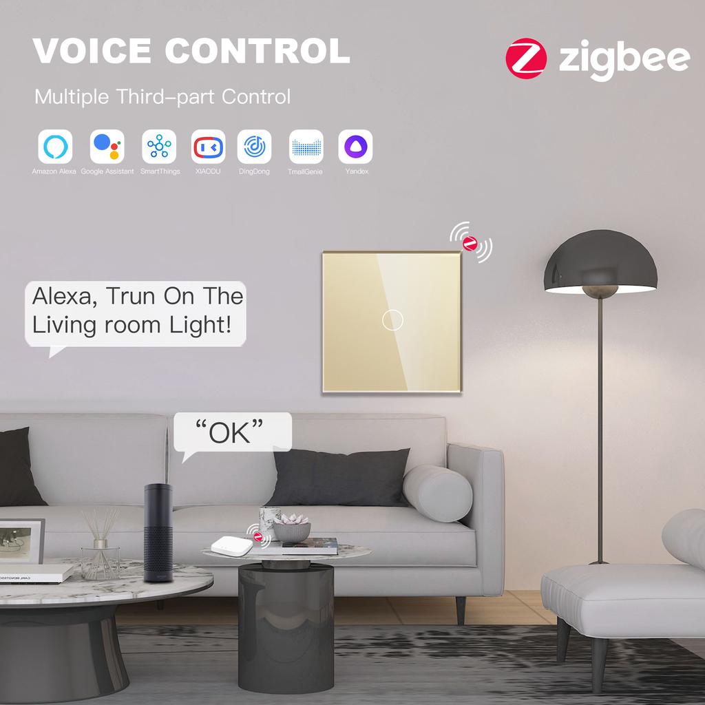 BSEED zigbee 1/2/3-клавишные умные сенсорные выключатели Управление через приложение Tuya Smart Life Плюс обычные розетки Стандарт ЕС Требуется нейтральный провод