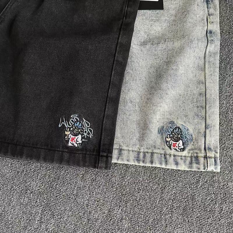ZYLLO Новая Ретро Мода Y2K Харадзюку Хип-хоп Джинсовые Шорты Уличный Дизайн Мужские