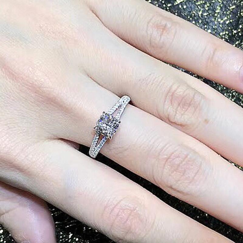 Кольца Huitan Cushion Cubic Zirconia для женщин, обручальные кольца Eternity Love, аксессуары, темперамент, элегантные женские украшения оптом