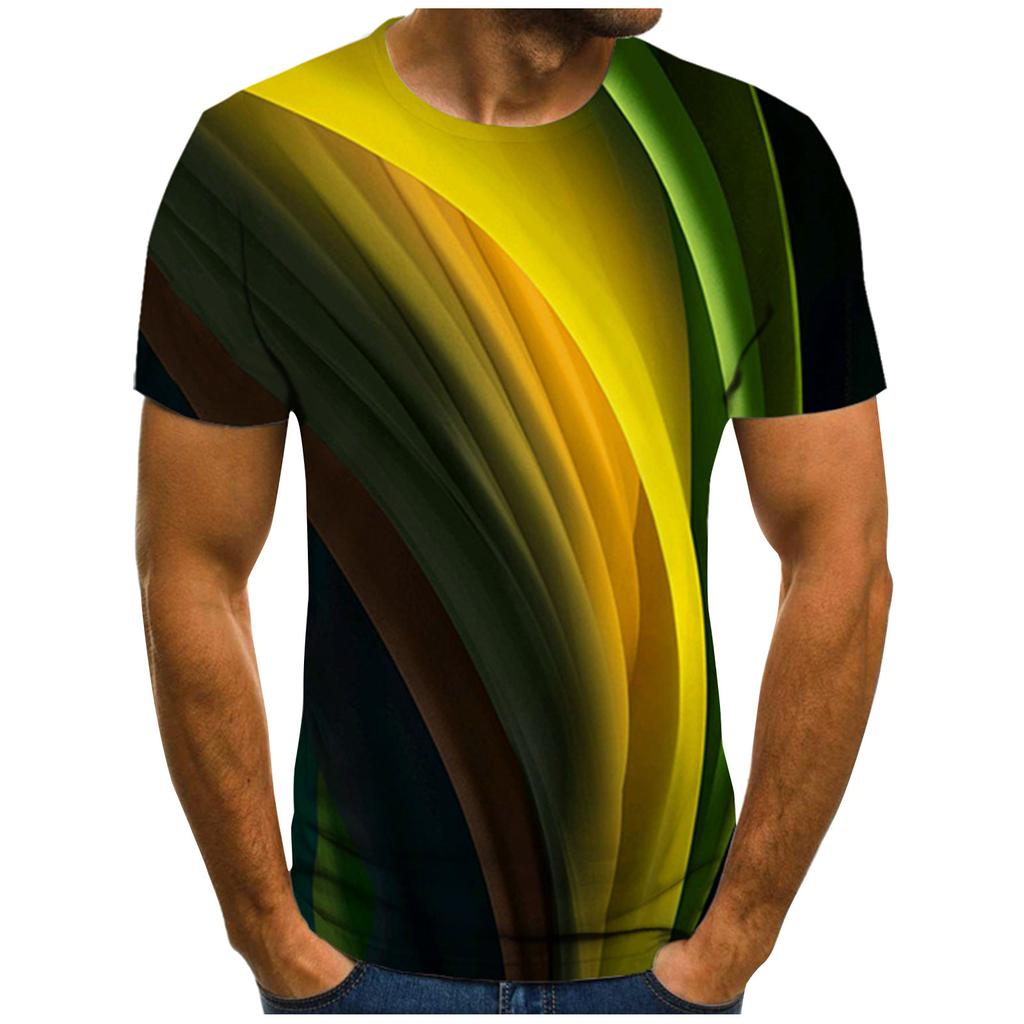 Мужская футболка с коротким рукавом и принтом, летняя круглая шея, трендовая повседневная толстовка