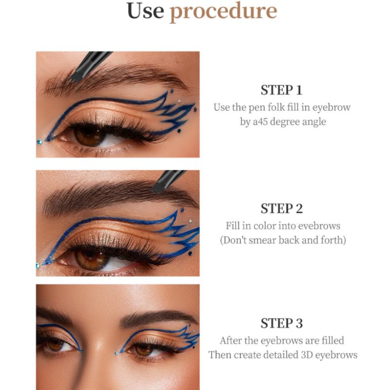 Женская четырехголовая краска для бровей Косметика Натуральная стойкая краска Татуировка бровей Женская Водостойкая краска для бровей