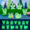 Pack of 6 Assorted Nightlight Animal Figurines Luminous Frog Shaped Mini Figurines Perfect Gift for Jewelry Collectors